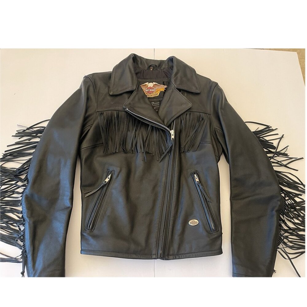 Beautiful Harley Women’s Fringed Leather Jacket RN# 103819 CA# 03402